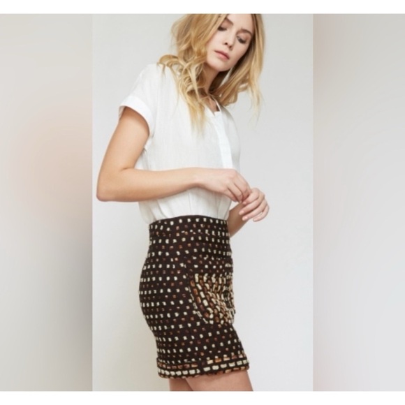 Billy Reid Anthropologie Swiss Dot Front Pocket Mini Skirt Size 8 - Picture 8 of 8